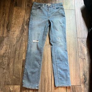 Levi high rise straight jeans